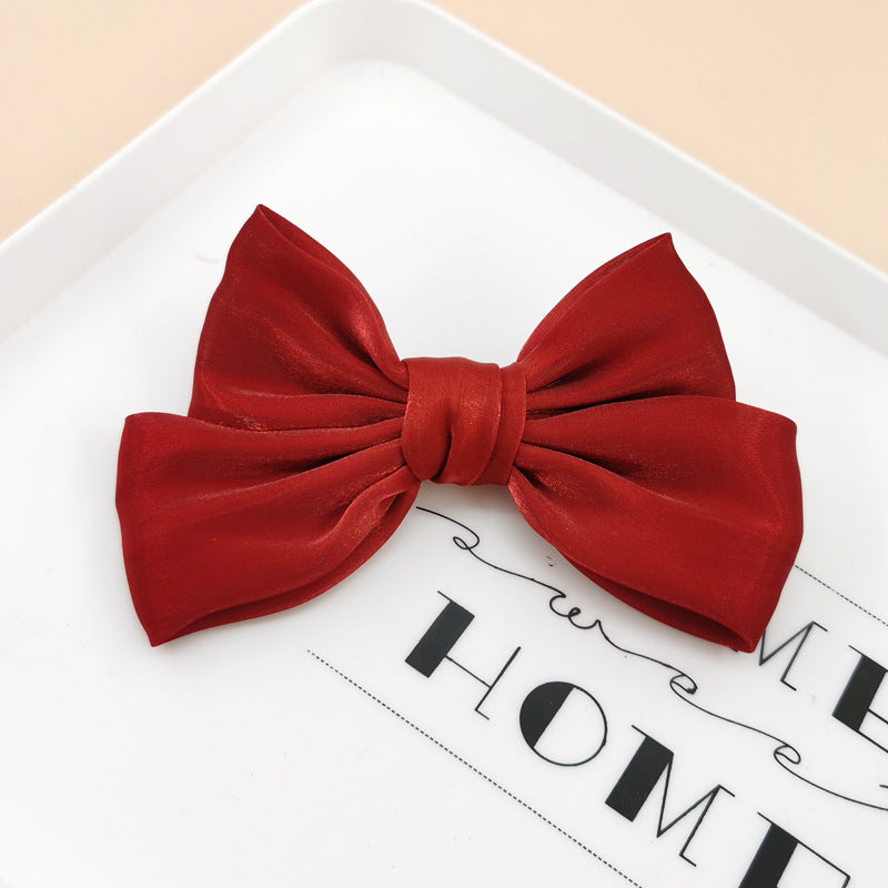 French Pearl Satin Bow Hairpin 1619506885464
