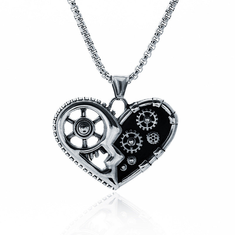 European And American Domineering Locomotive Stainless Steel Necklace 1619516709158