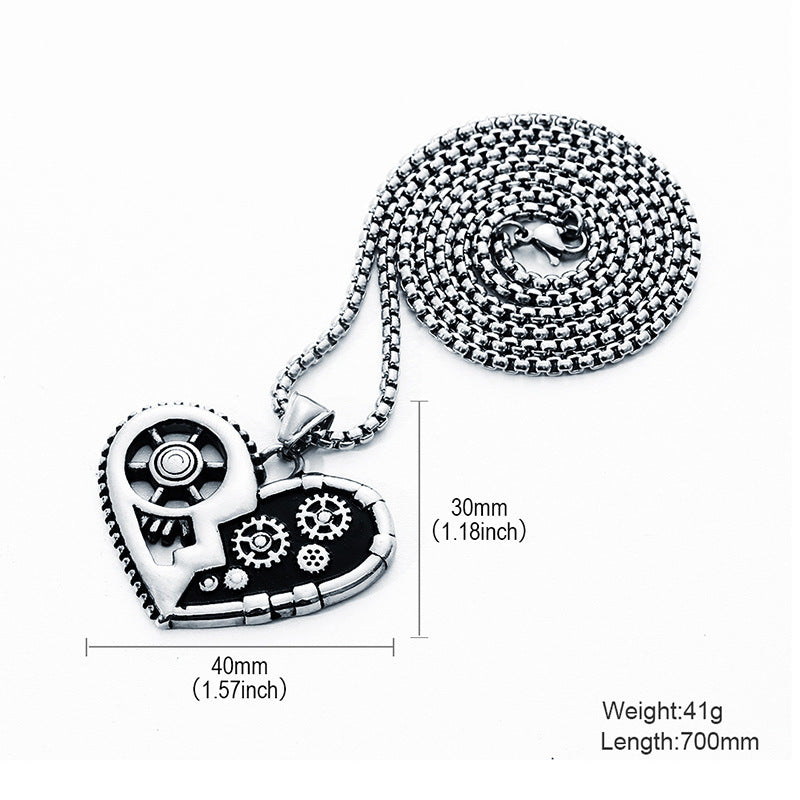 European And American Domineering Locomotive Stainless Steel Necklace 1619516709160