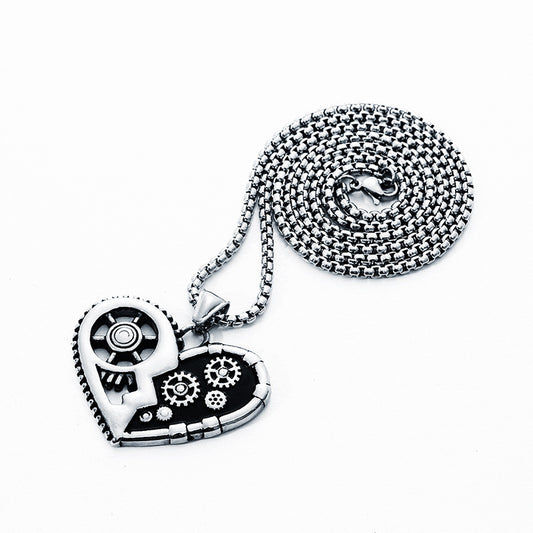 European And American Domineering Locomotive Stainless Steel Necklace 1619516709166
