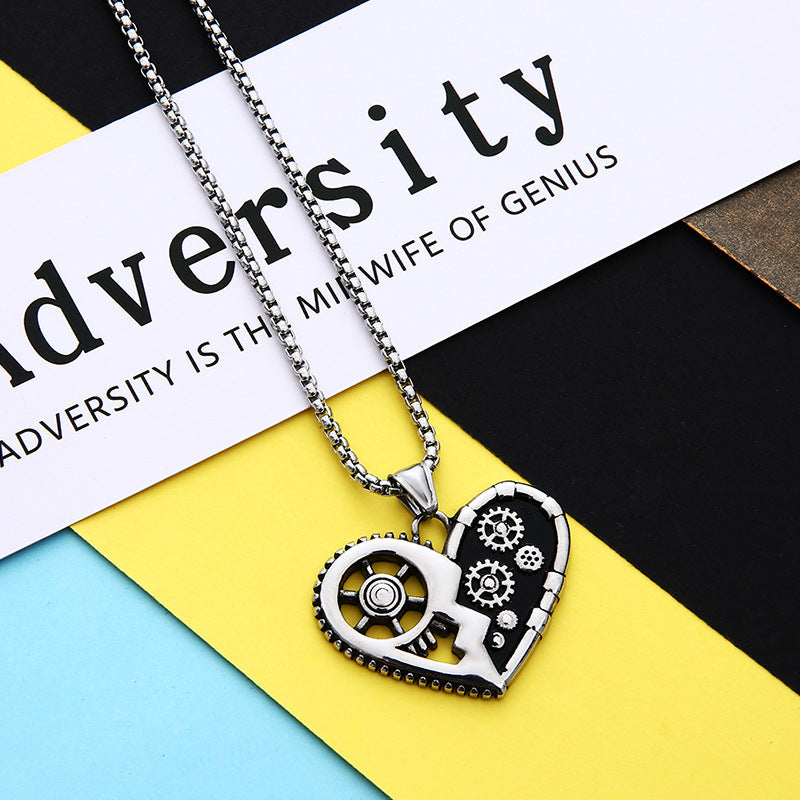 European And American Domineering Locomotive Stainless Steel Necklace 1619516709168