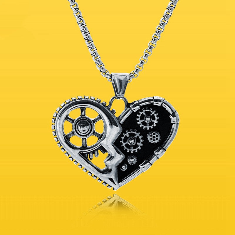 European And American Domineering Locomotive Stainless Steel Necklace 1619516709170