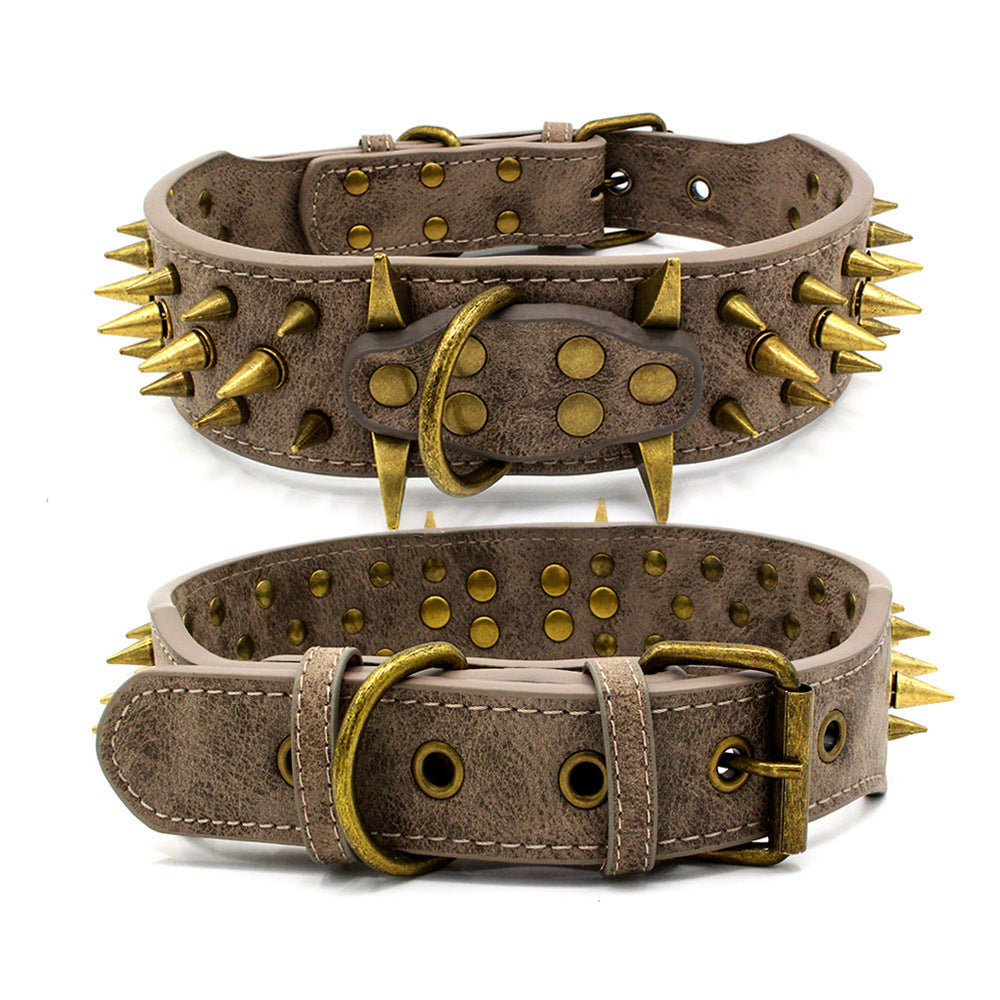 Bronze Rivet Pet Collar For Dog Biting Large Dogs 1619519099275