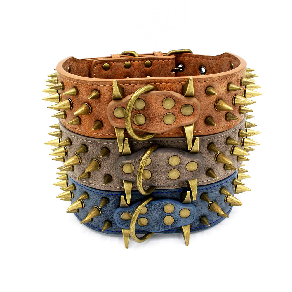 Bronze Rivet Pet Collar For Dog Biting Large Dogs 1619519099279