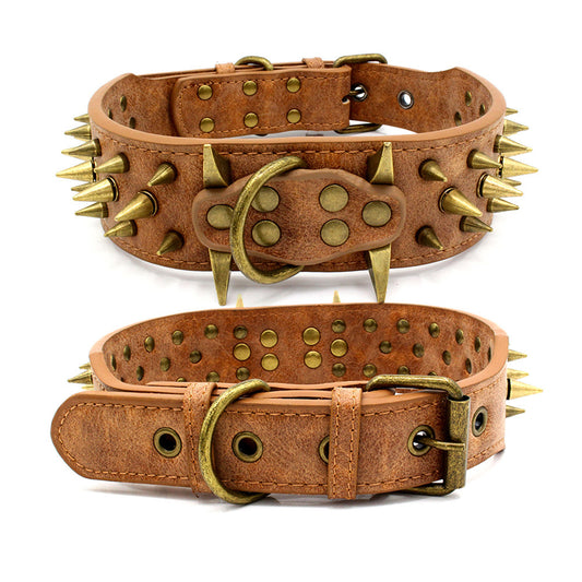Bronze Rivet Pet Collar For Dog Biting Large Dogs 1619519099415