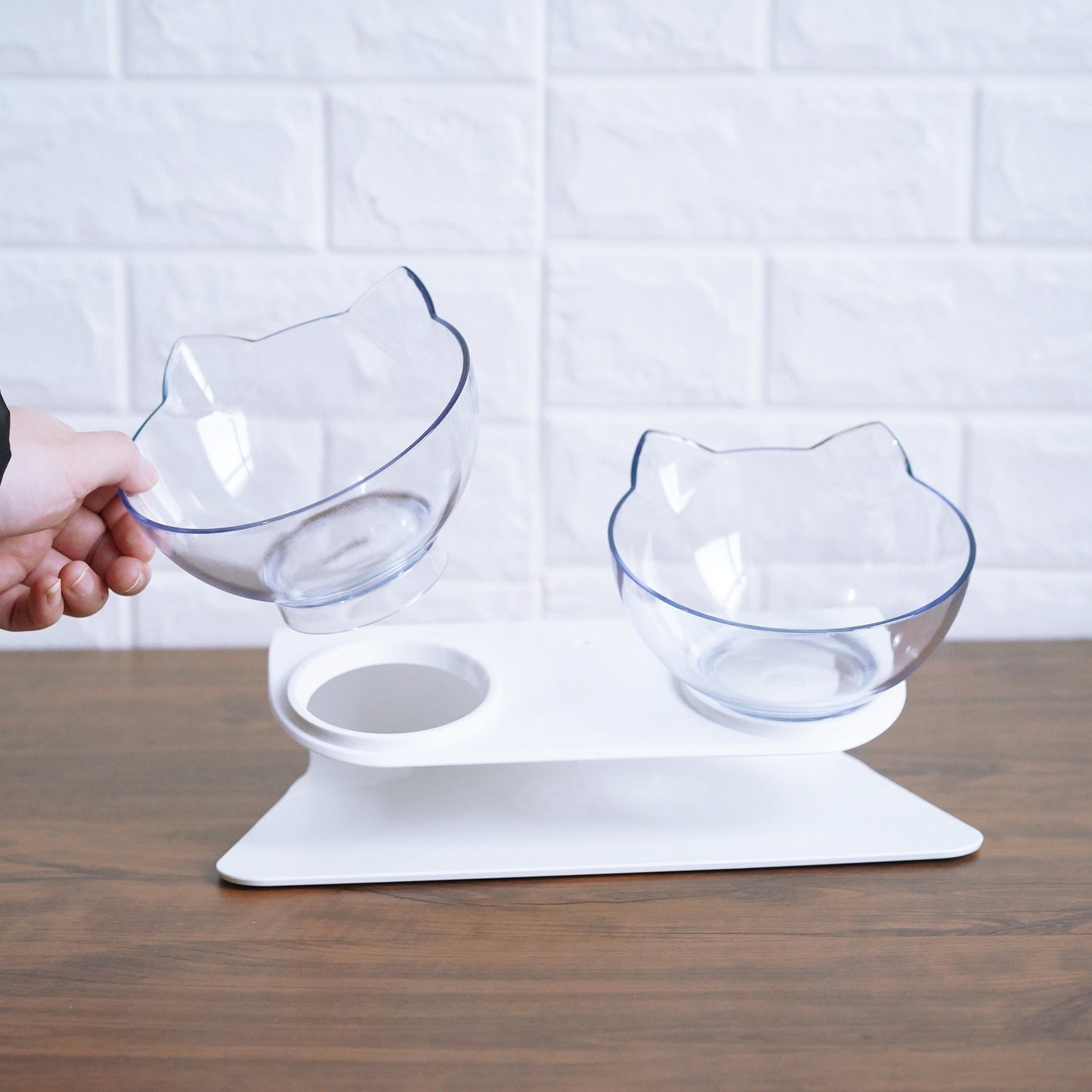 Cat Pet Water Bowl Bowl Bowl Food Bowl Cat Double Bowl Transparent Cat Bowl Cat Double Bowl Cross Border Export Quality Cat P