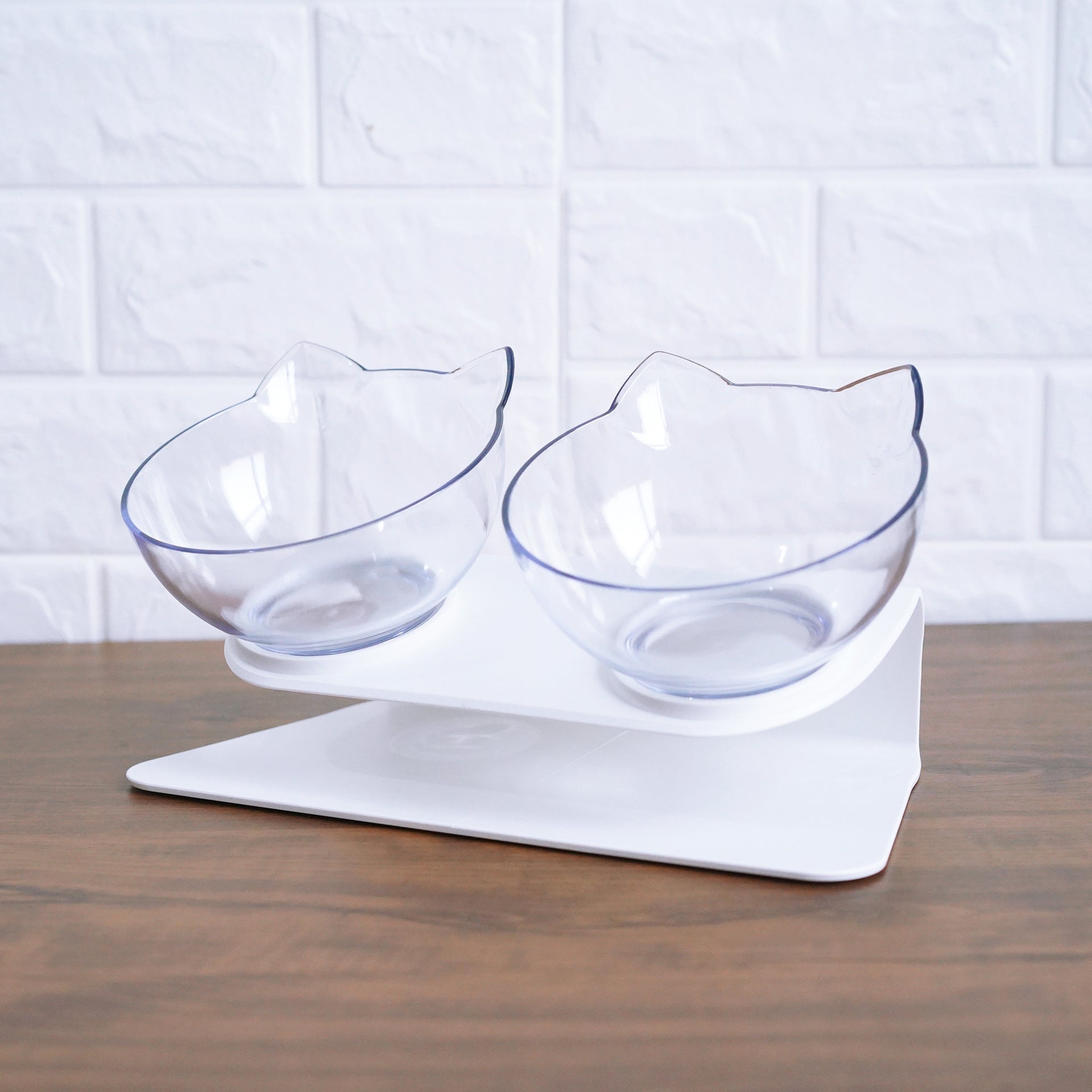 Cat Pet Water Bowl Bowl Bowl Food Bowl Cat Double Bowl Transparent Cat Bowl Cat Double Bowl Cross Border Export Quality Cat P
