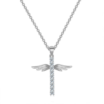 Angel Wings Cross Necklace 1619590627794