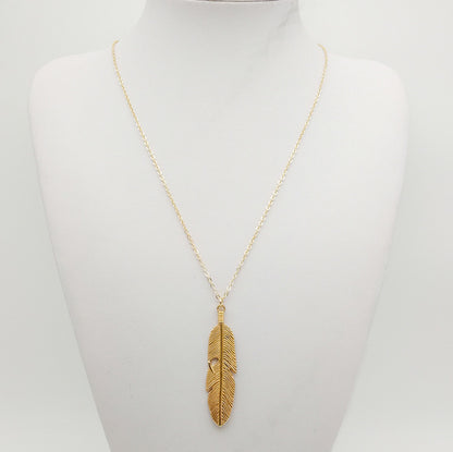 Boho Style Sweater Chain Long Feather Tassel Necklacer 1619661959394