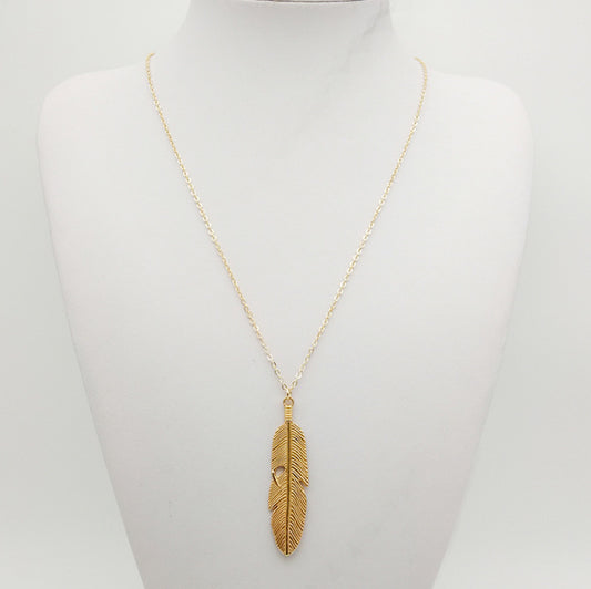 Boho Style Sweater Chain Long Feather Tassel Necklacer 1619661959394