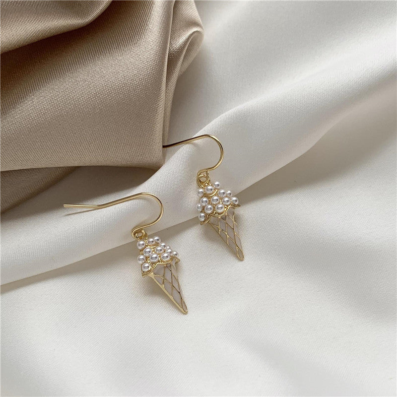 Japan And South Korea Small Sweet Cute Fun Ice Cream Earrings Niche Girl Earrings Ear Clips H656 1619665170479