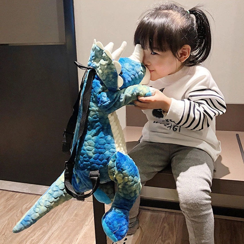 Creative 3D Dinosaur Backpack for Children Cartoon Animal Plush Dinosaurs Bag Cute Funny Parent-child Bags for Girl Boys 1619