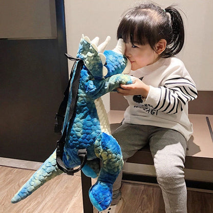 Creative 3D Dinosaur Backpack for Children Cartoon Animal Plush Dinosaurs Bag Cute Funny Parent-child Bags for Girl Boys 1619