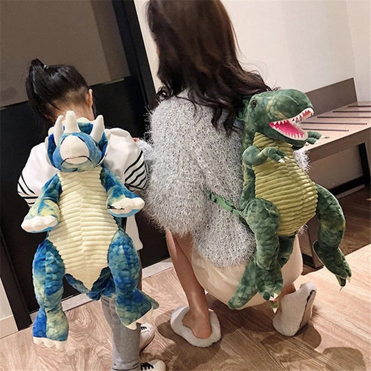 Creative 3D Dinosaur Backpack for Children Cartoon Animal Plush Dinosaurs Bag Cute Funny Parent-child Bags for Girl Boys 1619