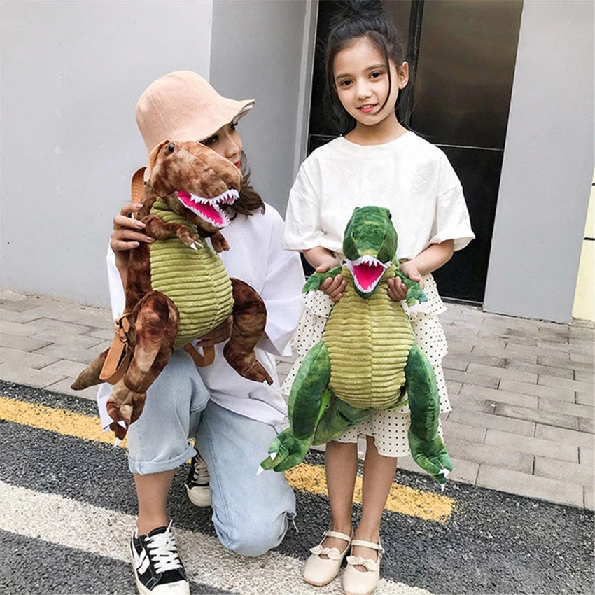 Creative 3D Dinosaur Backpack for Children Cartoon Animal Plush Dinosaurs Bag Cute Funny Parent-child Bags for Girl Boys 1619