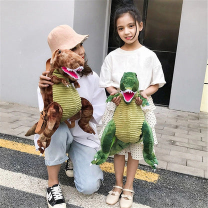 Creative 3D Dinosaur Backpack for Children Cartoon Animal Plush Dinosaurs Bag Cute Funny Parent-child Bags for Girl Boys 1619