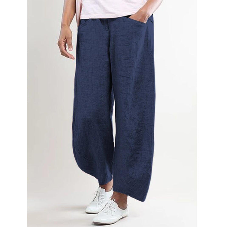 Cotton And Linen Trendy Trousers Wide-leg Casual Pants 1619668267216