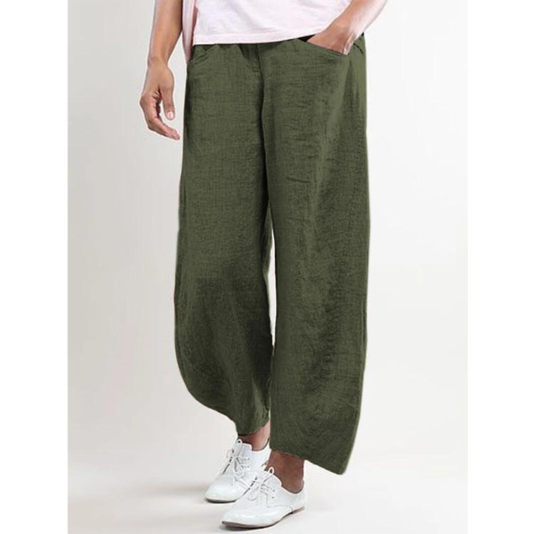 Cotton And Linen Trendy Trousers Wide-leg Casual Pants 1619668267218