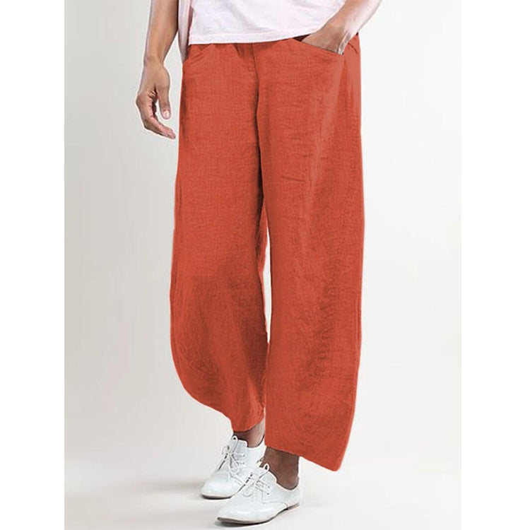 Cotton And Linen Trendy Trousers Wide-leg Casual Pants 1619668267219
