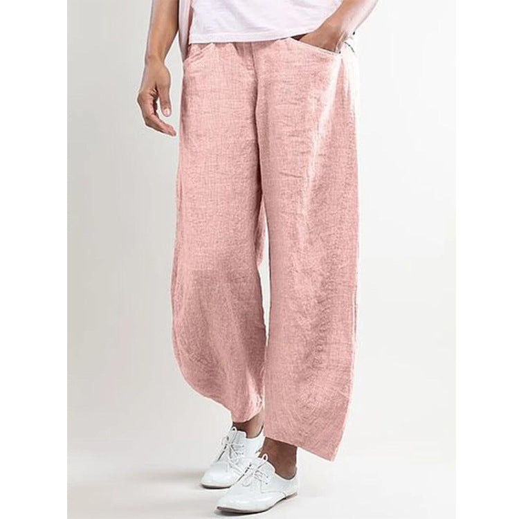 Cotton And Linen Trendy Trousers Wide-leg Casual Pants 1619668267224