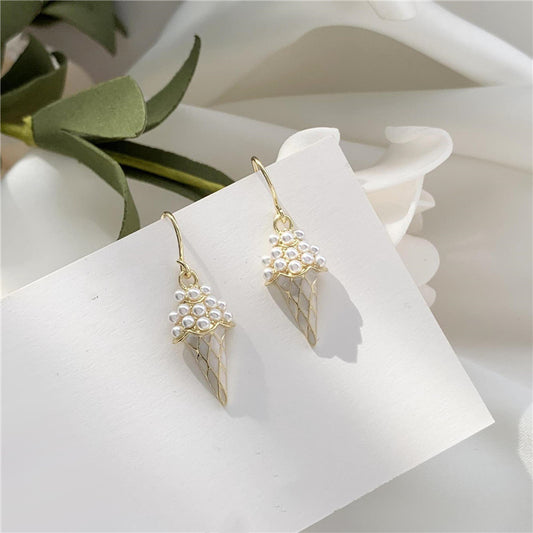 Japan And South Korea Small Sweet Cute Fun Ice Cream Earrings Niche Girl Earrings Ear Clips H656 1619674028234
