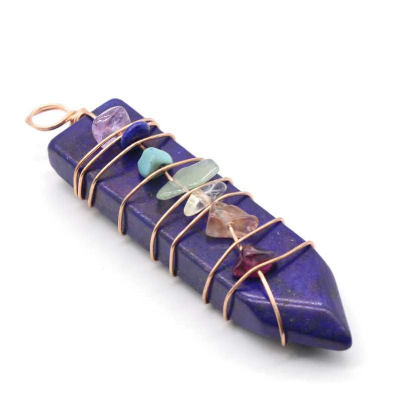 Jade Crystal Arrow Shape Seven Chakra Crystal Pendant 1619679078469