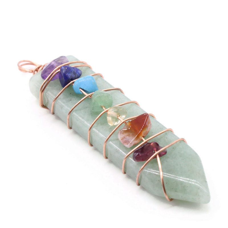 Jade Crystal Arrow Shape Seven Chakra Crystal Pendant 1619679097319