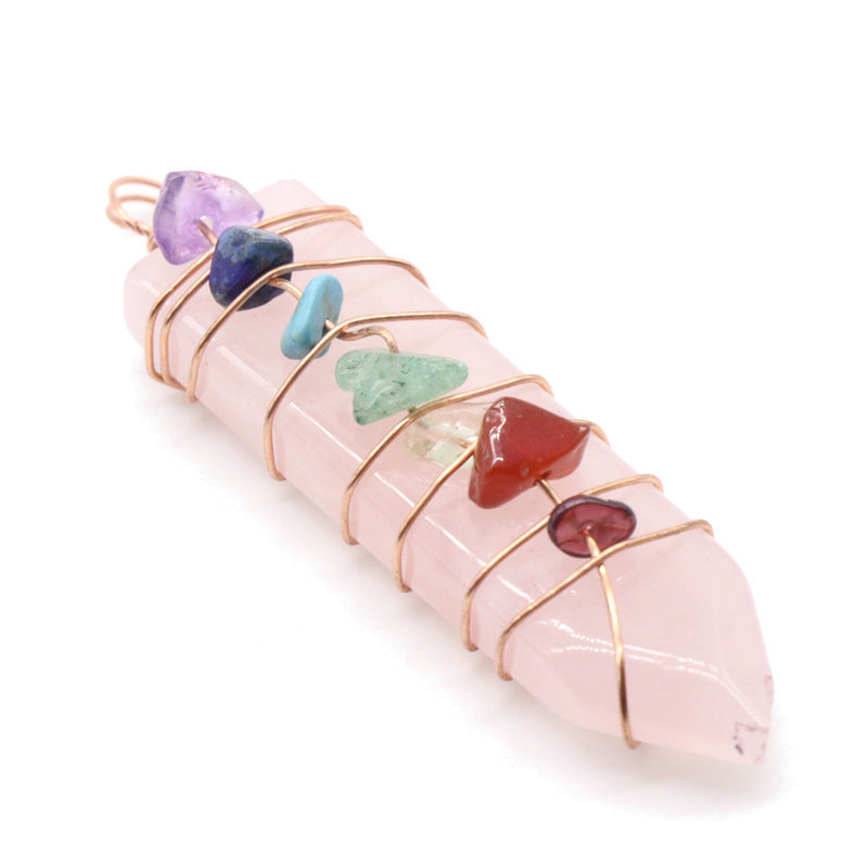 Jade Crystal Arrow Shape Seven Chakra Crystal Pendant 1619679097332