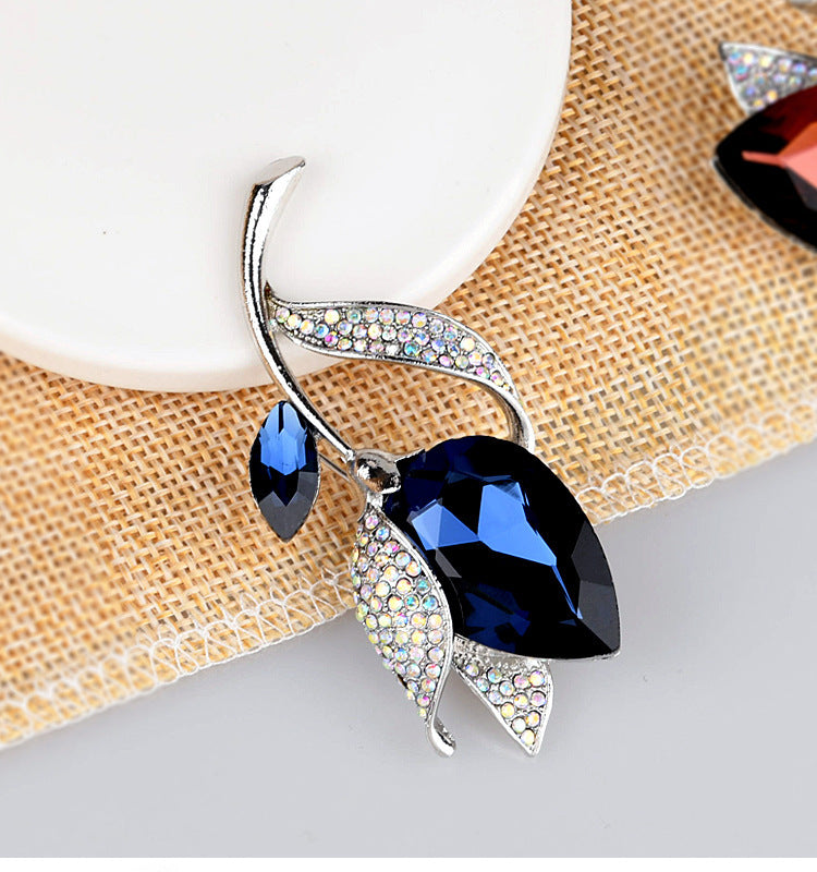 High-End Temperament Crystal Flower Brooch 1619679930208