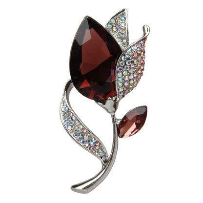 High-End Temperament Crystal Flower Brooch 1619679930525