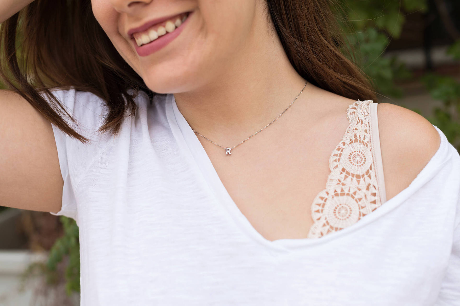 Simple Letter 26 Letter Necklace Clavicle Chain Sweater Chain Bracelet Anklet 1619681066208