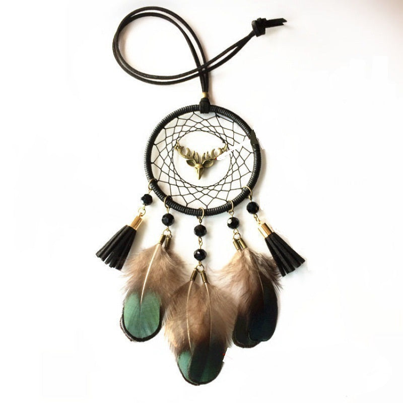 Car Rearview Mirror Retro Feather Pendant 1619701801259
