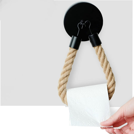 Matte Hook Hemp Rope Paper Towel Holder 1619751095628