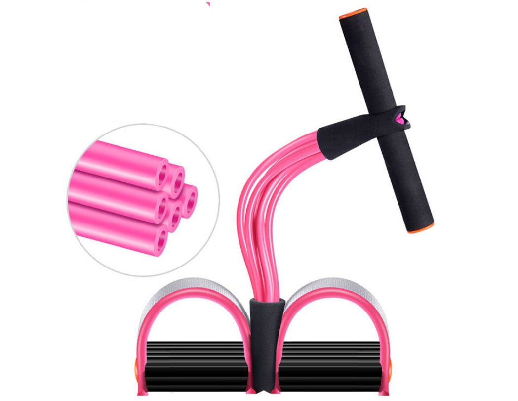Natural Latex Foot Pedal Elastic Pull Rope with Handle Fitness Equipment Bodybuilding Expander 1619759698627