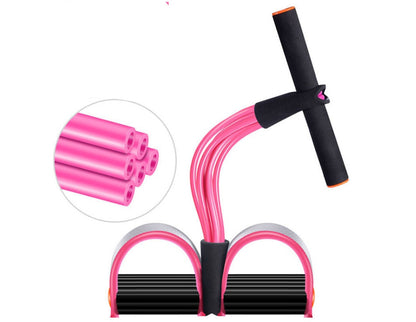 Natural Latex Foot Pedal Elastic Pull Rope with Handle Fitness Equipment Bodybuilding Expander 1619759698627