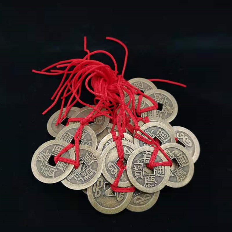 Woven Red Rope Triangle Coin Pendant Necklace 1619763581599