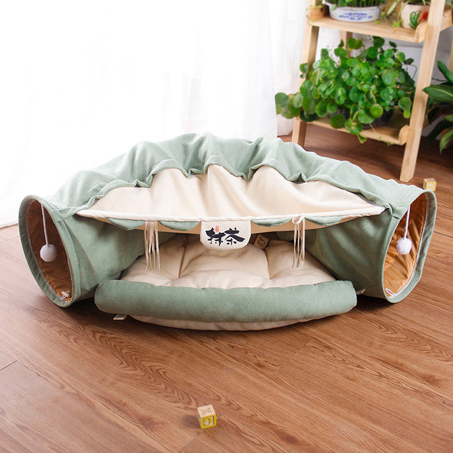Pet Cats Tunnel Interactive Play Toy Mobile Collapsible Ferrets Rabbit Bed tunnels Indoor Toys Kitten Exercising Products 161