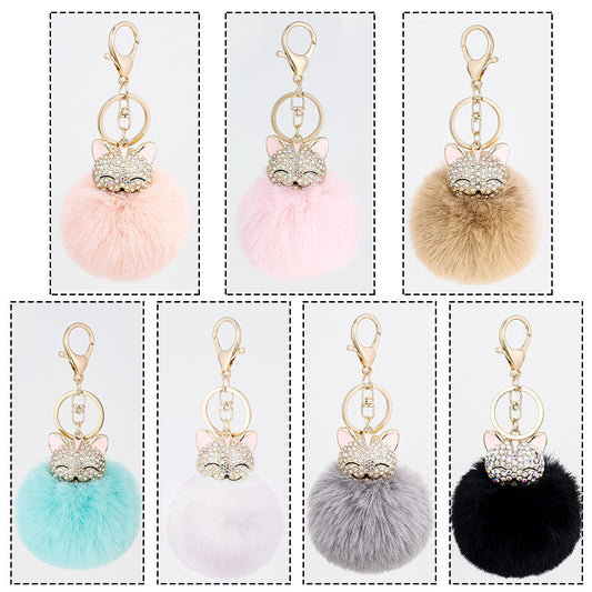 Diamond Alloy Cat Keychain Pendant Lady Bag Pendant 1619858281479