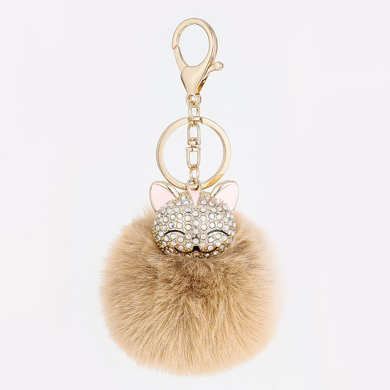 Diamond Alloy Cat Keychain Pendant Lady Bag Pendant 1619858281481