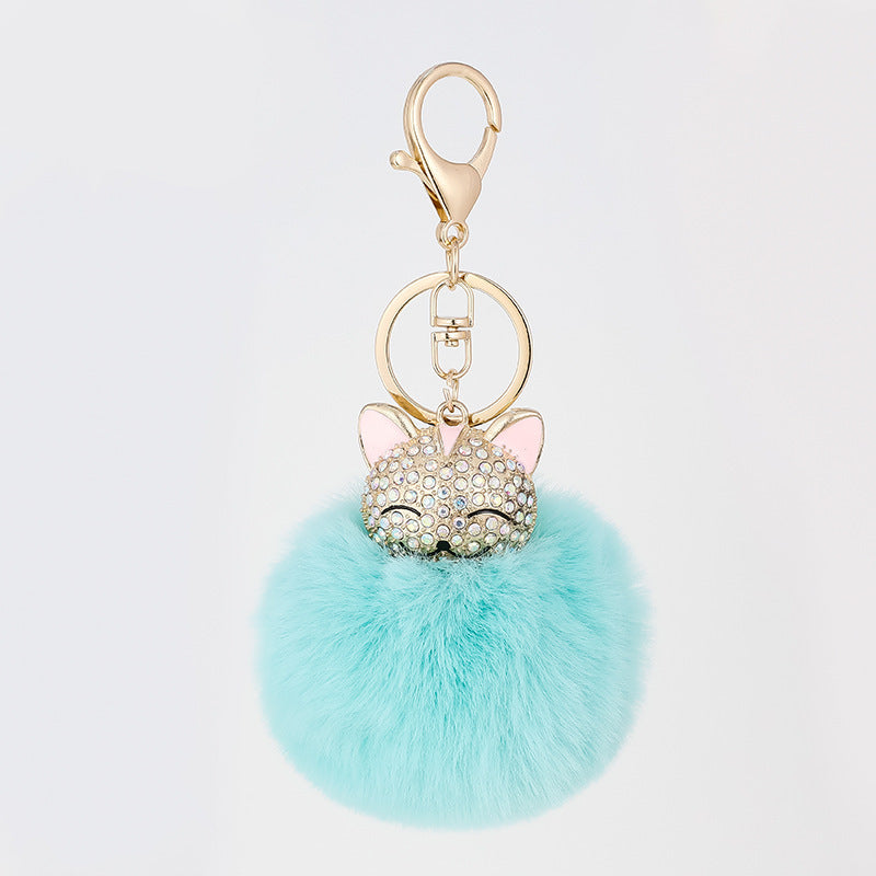 Diamond Alloy Cat Keychain Pendant Lady Bag Pendant 1619858281483