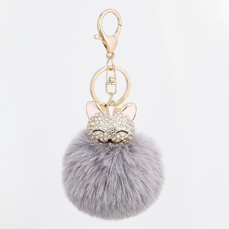 Diamond Alloy Cat Keychain Pendant Lady Bag Pendant 1619858281775