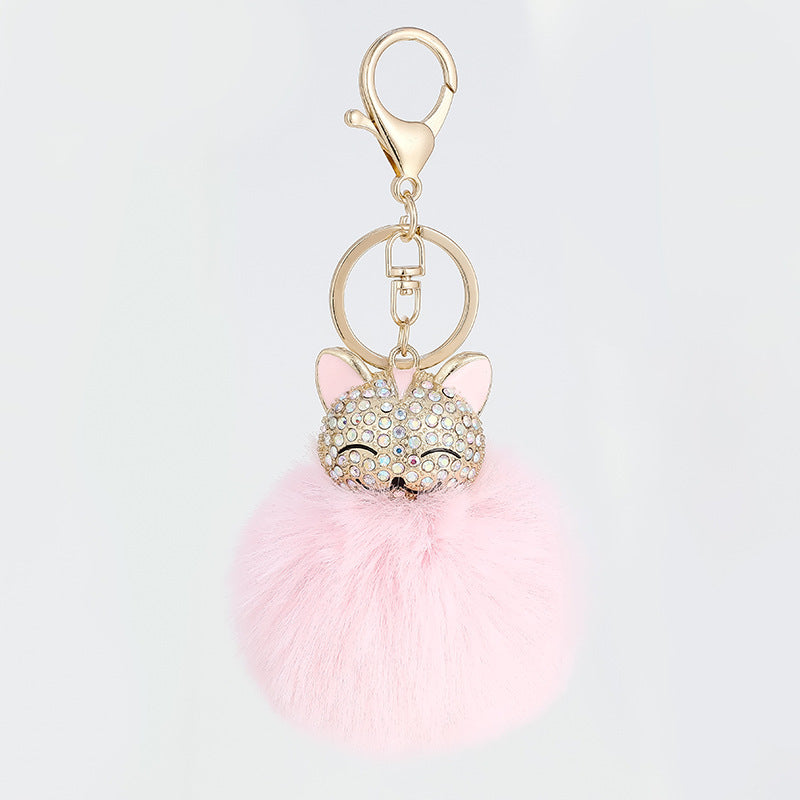 Diamond Alloy Cat Keychain Pendant Lady Bag Pendant 1619858281776