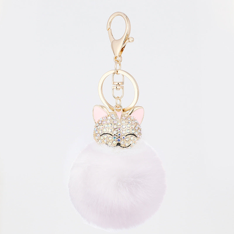 Diamond Alloy Cat Keychain Pendant Lady Bag Pendant 1619858281780