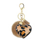 Velvet Diamond-Studded Leopard Pattern Love Style Hair Ball Keychain Pendant Bell Accessories Car Luggage Pendant 16199219892