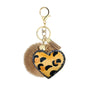 Velvet Diamond-Studded Leopard Pattern Love Style Hair Ball Keychain Pendant Bell Accessories Car Luggage Pendant 16199219892