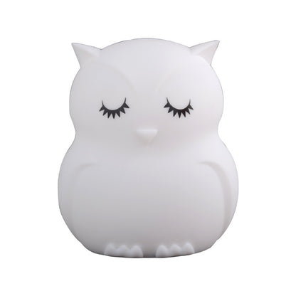 Cartoon Owl LED Night Light Touch Sensor 9 Colors Dimmable Silicone Bedside Lamp for Children Baby Christmas gift 16199261918