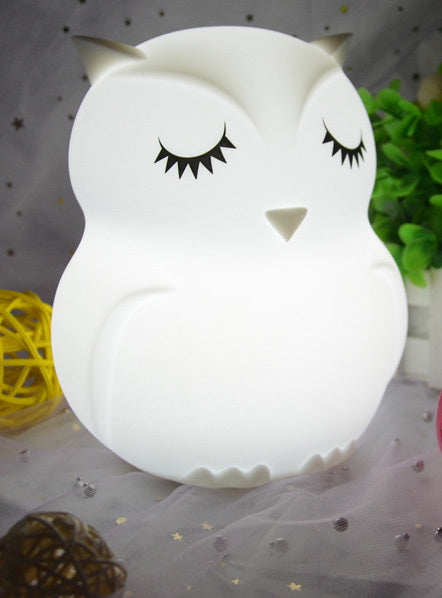 Cartoon Owl LED Night Light Touch Sensor 9 Colors Dimmable Silicone Bedside Lamp for Children Baby Christmas gift 16199261918