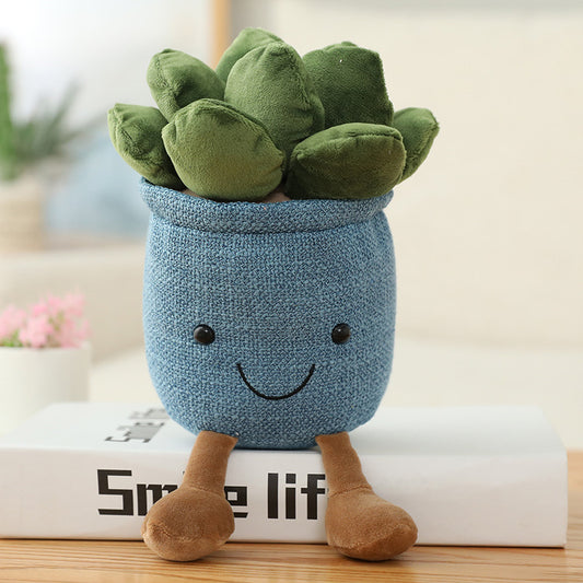Smiling Face Succulent Tulip Green Plant Ornaments Rag Doll Balcony Decoration Plush Toy Doll 1619927420506