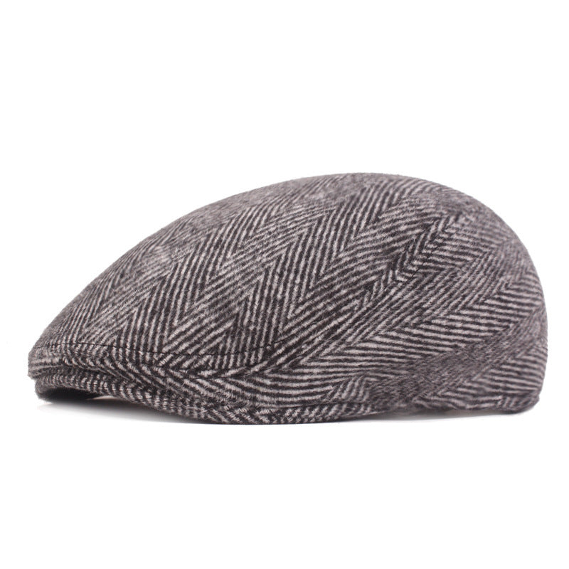 Herringbone Beret, Simple Cap For Men And Women, Autumn And Winter Hat, Old Man Hat 1619937516933