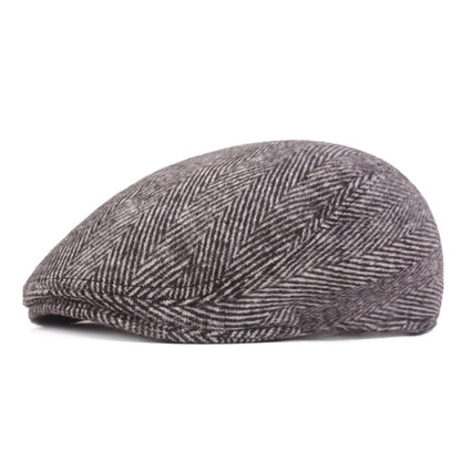 Herringbone Beret, Simple Cap For Men And Women, Autumn And Winter Hat, Old Man Hat 1619937516933